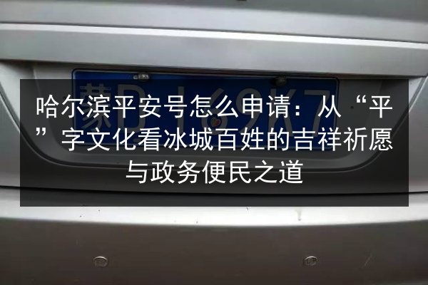 哈尔滨平安号怎么申请：从“平”字文化看冰城百姓的吉祥祈愿与政务便民之道