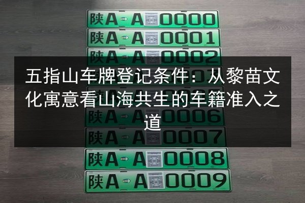 五指山车牌登记条件:从黎苗文化寓意看山海共生的车籍准入之道 第3张 五指山车牌登记条件:从黎苗文化寓意看山海共生的车籍准入之道 第3张