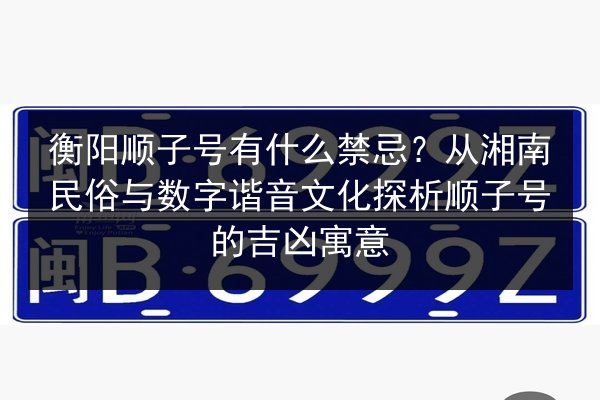 衡阳顺子号有什么禁忌?从湘南民俗与数字谐音文化探析顺子号的吉凶寓意 第2张 衡阳顺子号有什么禁忌?从湘南民俗与数字谐音文化探析顺子号的吉凶寓意 第2张