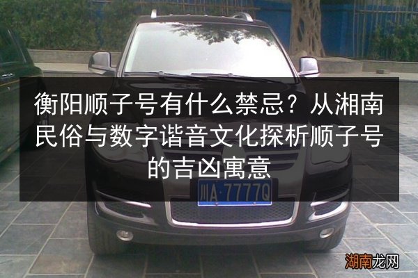 衡阳顺子号有什么禁忌?从湘南民俗与数字谐音文化探析顺子号的吉凶寓意 第3张 衡阳顺子号有什么禁忌?从湘南民俗与数字谐音文化探析顺子号的吉凶寓意 第3张