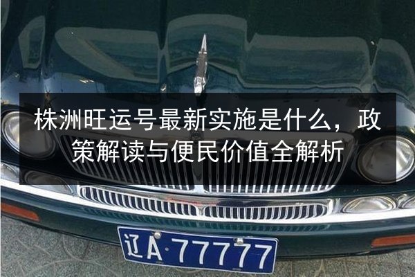 株洲旺运号最新实施是什么,政策解读与便民价值全解析 第1张 株洲旺运号最新实施是什么,政策解读与便民价值全解析 第1张