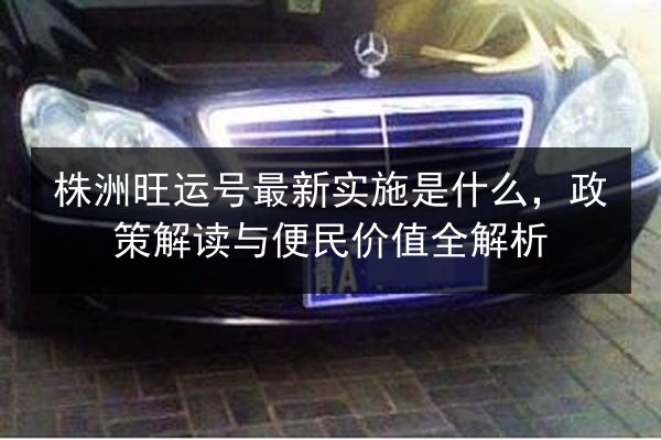 株洲旺运号最新实施是什么,政策解读与便民价值全解析 第2张 株洲旺运号最新实施是什么,政策解读与便民价值全解析 第2张