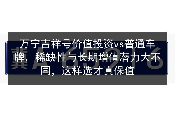 万宁吉祥号价值投资vs普通车牌,稀缺性与长期增值潜力大不同,这样选才真保值 第2张 万宁吉祥号价值投资vs普通车牌,稀缺性与长期增值潜力大不同,这样选才真保值 第2张