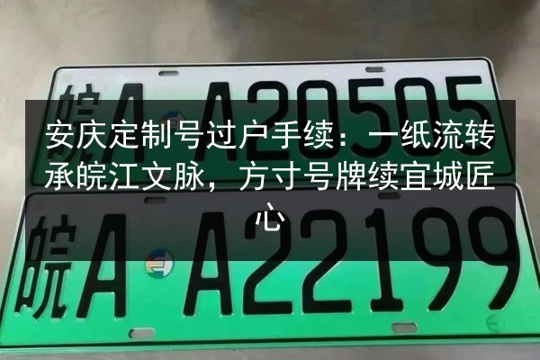 安庆定制号过户手续：一纸流转承皖江文脉，方寸号牌续宜城匠心 第2张