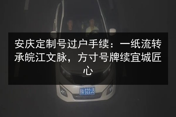安庆定制号过户手续：一纸流转承皖江文脉，方寸号牌续宜城匠心 第3张