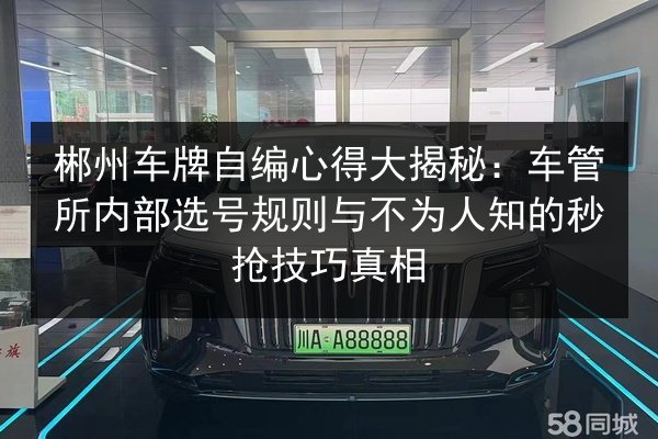 郴州车牌自编心得大揭秘:车管所内部选号规则与不为人知的秒抢技巧真相 第3张 郴州车牌自编心得大揭秘:车管所内部选号规则与不为人知的秒抢技巧真相 第3张