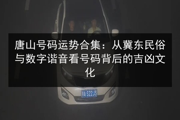 唐山号码运势合集：从冀东民俗与数字谐音看号码背后的吉凶文化 第3张