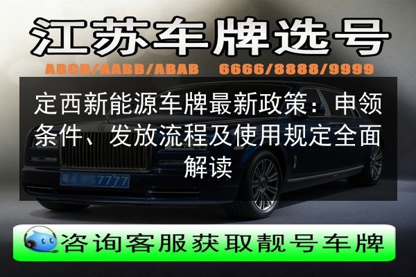 定西新能源车牌最新政策：申领条件、发放流程及使用规定全面解读 第3张