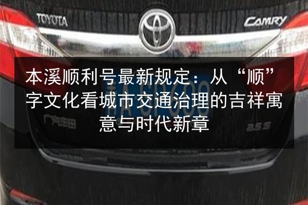 本溪顺利号最新规定:从“顺”字文化看城市交通治理的吉祥寓意与时代新章 第2张 本溪顺利号最新规定:从“顺”字文化看城市交通治理的吉祥寓意与时代新章 第2张