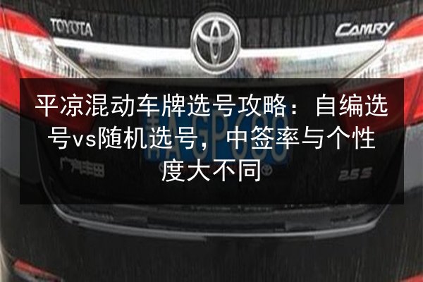 平凉混动车牌选号攻略:自编选号vs随机选号,中签率与个性度大不同 第3张 平凉混动车牌选号攻略:自编选号vs随机选号,中签率与个性度大不同 第3张