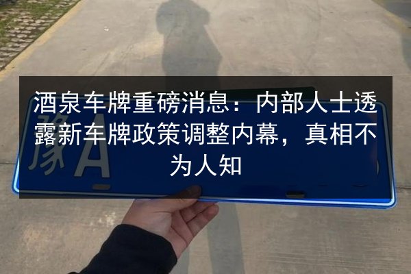 酒泉车牌重磅消息：内部人士透露新车牌政策调整内幕，真相不为人知 第2张
