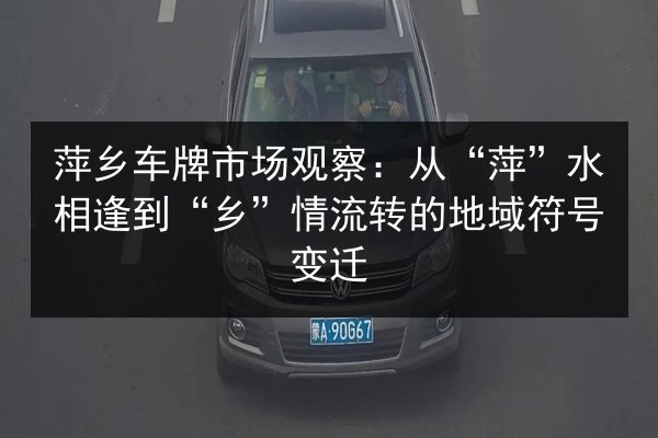 萍乡车牌市场观察：从“萍”水相逢到“乡”情流转的地域符号变迁