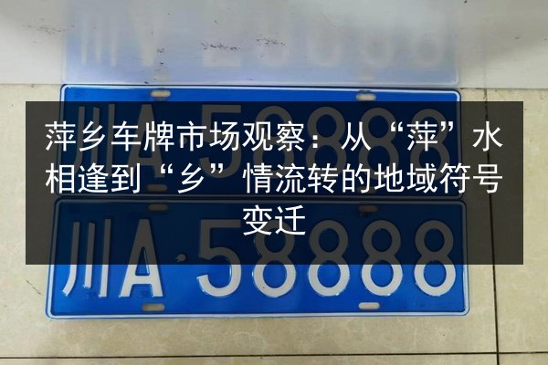 萍乡车牌市场观察:从“萍”水相逢到“乡”情流转的地域符号变迁 第2张 萍乡车牌市场观察:从“萍”水相逢到“乡”情流转的地域符号变迁 第2张