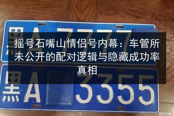 摇号石嘴山情侣号内幕:车管所未公开的配对逻辑与隐藏成功率真相 第2张 摇号石嘴山情侣号内幕:车管所未公开的配对逻辑与隐藏成功率真相 第2张