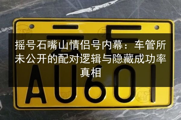 摇号石嘴山情侣号内幕:车管所未公开的配对逻辑与隐藏成功率真相 第3张 摇号石嘴山情侣号内幕:车管所未公开的配对逻辑与隐藏成功率真相 第3张