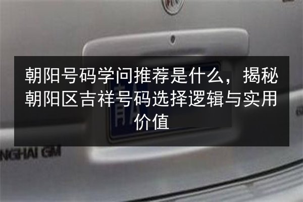朝阳号码学问推荐是什么，揭秘朝阳区吉祥号码选择逻辑与实用价值