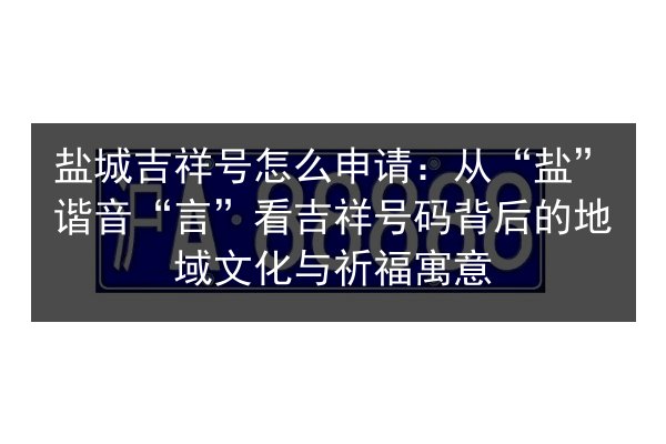 盐城吉祥号怎么申请：从“盐”谐音“言”看吉祥号码背后的地域文化与祈福寓意