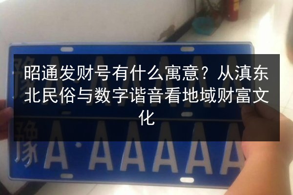 昭通发财号有什么寓意？从滇东北民俗与数字谐音看地域财富文化 第2张