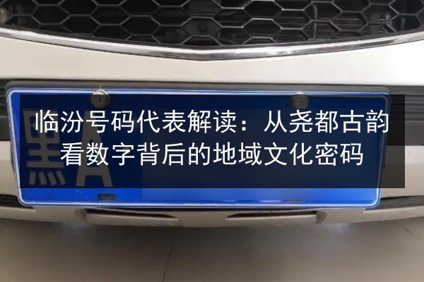 临汾号码代表解读:从尧都古韵看数字背后的地域文化密码 第2张 临汾号码代表解读:从尧都古韵看数字背后的地域文化密码 第2张
