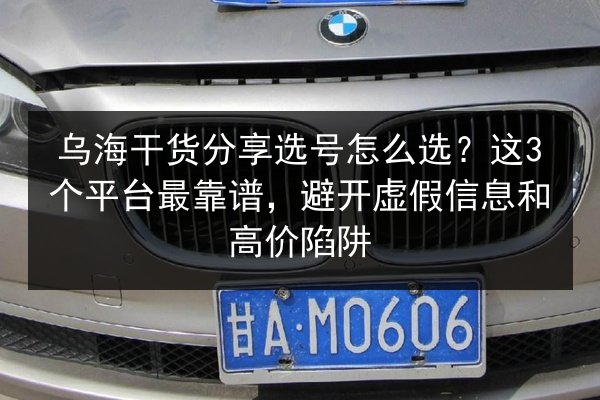 乌海干货分享选号怎么选?这3个平台最靠谱,避开虚假信息和高价陷阱 第2张 乌海干货分享选号怎么选?这3个平台最靠谱,避开虚假信息和高价陷阱 第2张