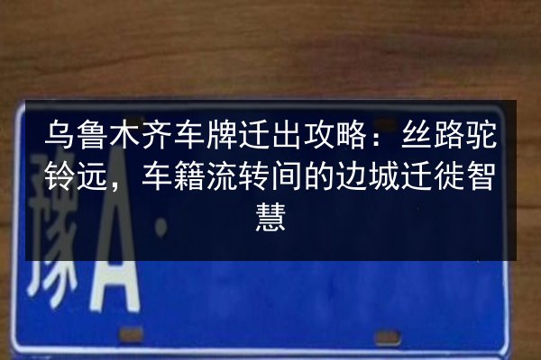 乌鲁木齐车牌迁出攻略:丝路驼铃远,车籍流转间的边城迁徙智慧 第2张 乌鲁木齐车牌迁出攻略:丝路驼铃远,车籍流转间的边城迁徙智慧 第2张