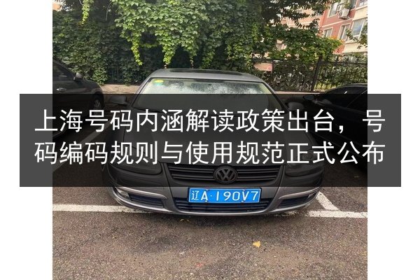 上海号码内涵解读政策出台，号码编码规则与使用规范正式公布