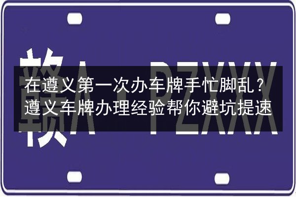 在遵义第一次办车牌手忙脚乱？遵义车牌办理经验帮你避坑提速 第2张