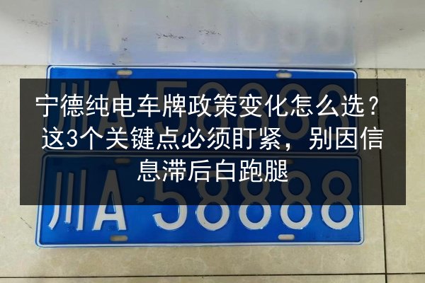 宁德纯电车牌政策变化怎么选?这3个关键点必须盯紧,别因信息滞后白跑腿 第3张 宁德纯电车牌政策变化怎么选?这3个关键点必须盯紧,别因信息滞后白跑腿 第3张