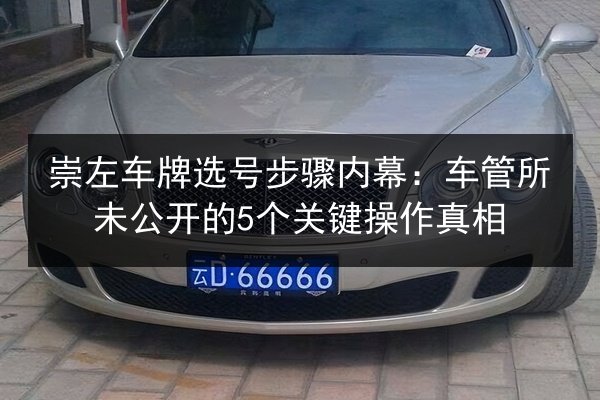 崇左车牌选号步骤内幕:车管所未公开的5个关键操作真相 第1张 崇左车牌选号步骤内幕:车管所未公开的5个关键操作真相 第1张