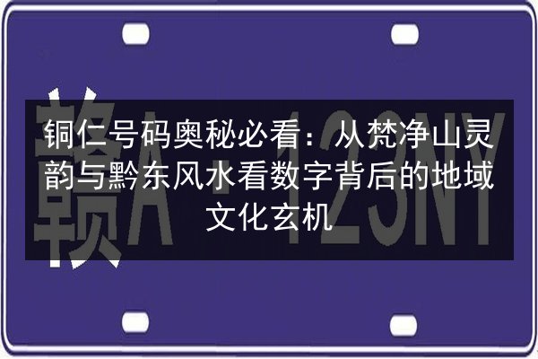 铜仁号码奥秘必看:从梵净山灵韵与黔东风水看数字背后的地域文化玄机 第3张 铜仁号码奥秘必看:从梵净山灵韵与黔东风水看数字背后的地域文化玄机 第3张