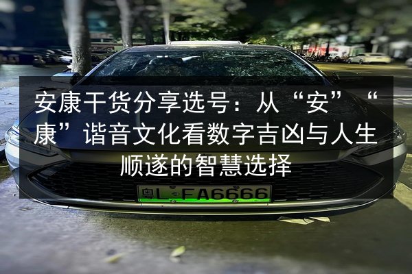 安康干货分享选号：从“安”“康”谐音文化看数字吉凶与人生顺遂的智慧选择