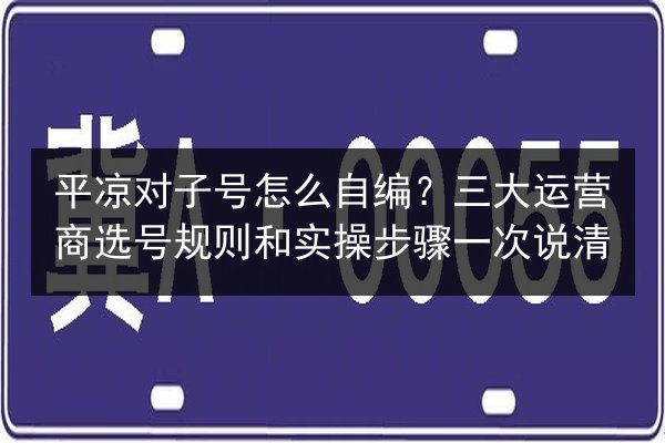平凉对子号怎么自编？三大运营商选号规则和实操步骤一次说清