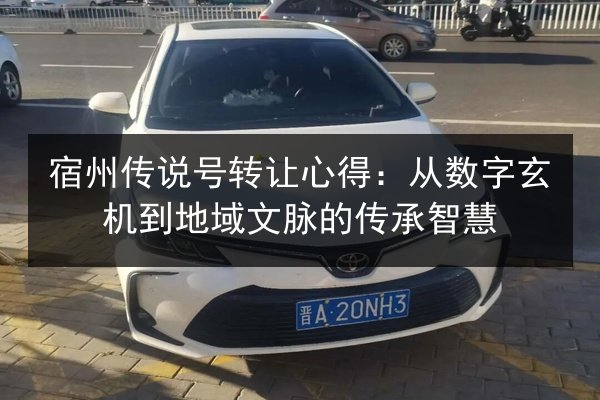 宿州传说号转让心得：从数字玄机到地域文脉的传承智慧 第2张