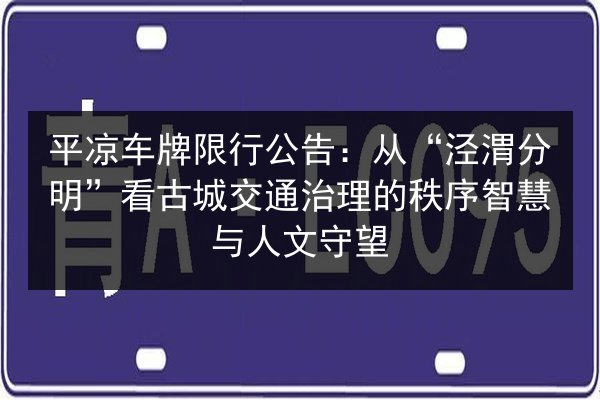 平凉车牌限行公告:从“泾渭分明”看古城交通治理的秩序智慧与人文守望 第3张 平凉车牌限行公告:从“泾渭分明”看古城交通治理的秩序智慧与人文守望 第3张