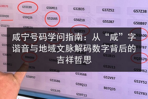 咸宁号码学问指南:从“咸”字谐音与地域文脉解码数字背后的吉祥哲思 第1张 咸宁号码学问指南:从“咸”字谐音与地域文脉解码数字背后的吉祥哲思 第1张
