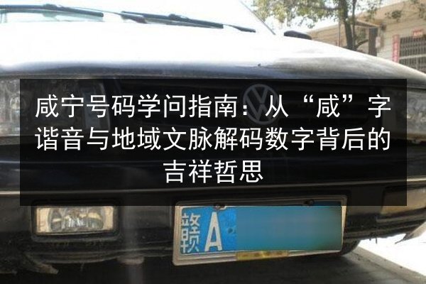 咸宁号码学问指南:从“咸”字谐音与地域文脉解码数字背后的吉祥哲思 第2张 咸宁号码学问指南:从“咸”字谐音与地域文脉解码数字背后的吉祥哲思 第2张
