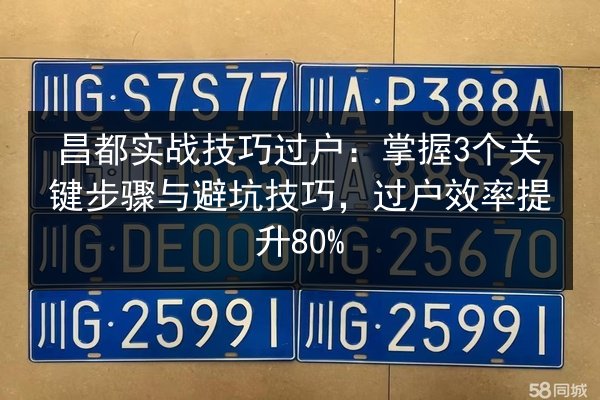 昌都实战技巧过户：掌握3个关键步骤与避坑技巧，过户效率提升80%