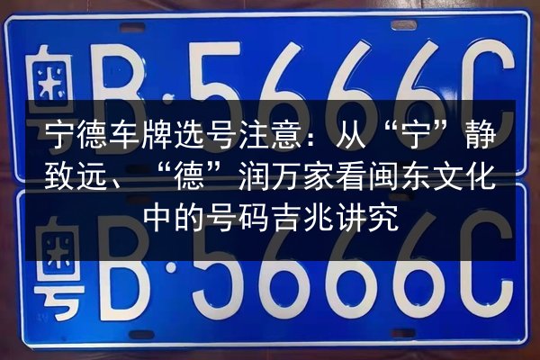 宁德车牌选号注意：从“宁”静致远、“德”润万家看闽东文化中的号码吉兆讲究 第2张