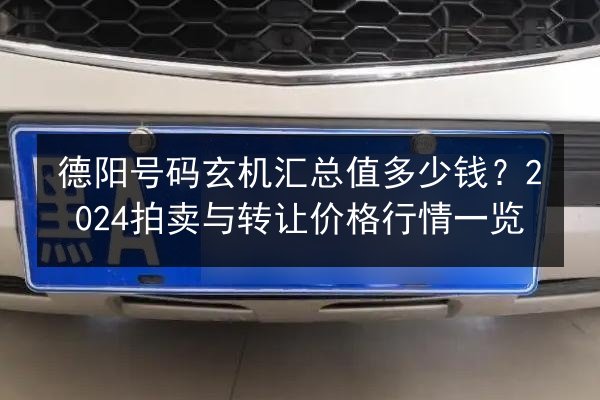 德阳号码玄机汇总值多少钱？2024拍卖与转让价格行情一览 第2张