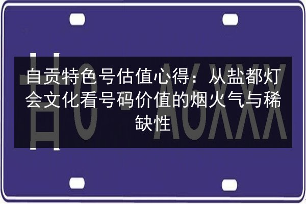 自贡特色号估值心得:从盐都灯会文化看号码价值的烟火气与稀缺性 第2张 自贡特色号估值心得:从盐都灯会文化看号码价值的烟火气与稀缺性 第2张
