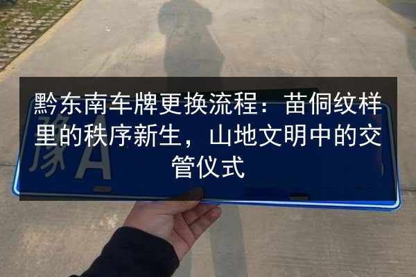 黔东南车牌更换流程:苗侗纹样里的秩序新生,山地文明中的交管仪式 第2张 黔东南车牌更换流程:苗侗纹样里的秩序新生,山地文明中的交管仪式 第2张