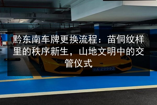 黔东南车牌更换流程:苗侗纹样里的秩序新生,山地文明中的交管仪式 第3张 黔东南车牌更换流程:苗侗纹样里的秩序新生,山地文明中的交管仪式 第3张