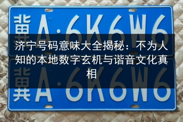 济宁号码意味大全揭秘:不为人知的本地数字玄机与谐音文化真相 第3张 济宁号码意味大全揭秘:不为人知的本地数字玄机与谐音文化真相 第3张
