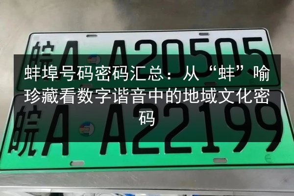 蚌埠号码密码汇总:从“蚌”喻珍藏看数字谐音中的地域文化密码 第2张 蚌埠号码密码汇总:从“蚌”喻珍藏看数字谐音中的地域文化密码 第2张