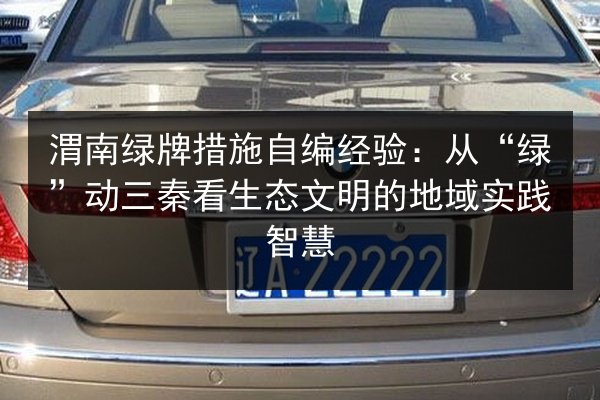 渭南绿牌措施自编经验：从“绿”动三秦看生态文明的地域实践智慧