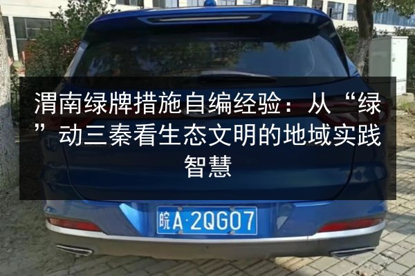 渭南绿牌措施自编经验:从“绿”动三秦看生态文明的地域实践智慧 第2张 渭南绿牌措施自编经验:从“绿”动三秦看生态文明的地域实践智慧 第2张