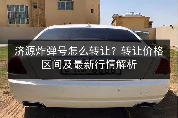 济源炸弹号怎么转让？转让价格区间及最新行情解析 第2张