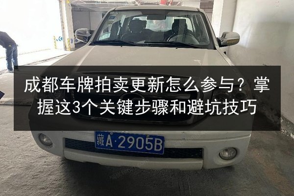成都车牌拍卖更新怎么参与?掌握这3个关键步骤和避坑技巧 第2张 成都车牌拍卖更新怎么参与?掌握这3个关键步骤和避坑技巧 第2张