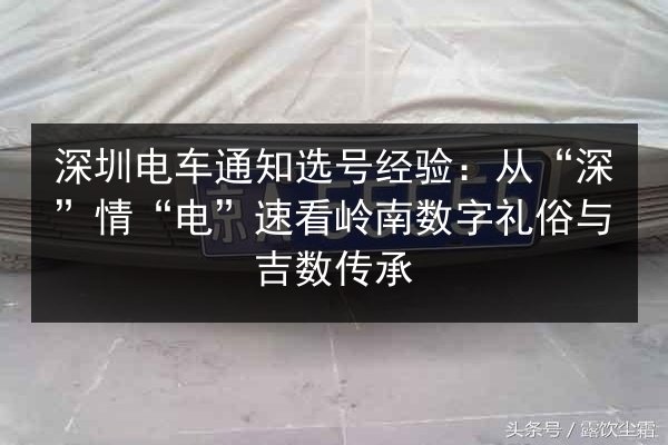 深圳电车通知选号经验:从“深”情“电”速看岭南数字礼俗与吉数传承 第3张 深圳电车通知选号经验:从“深”情“电”速看岭南数字礼俗与吉数传承 第3张