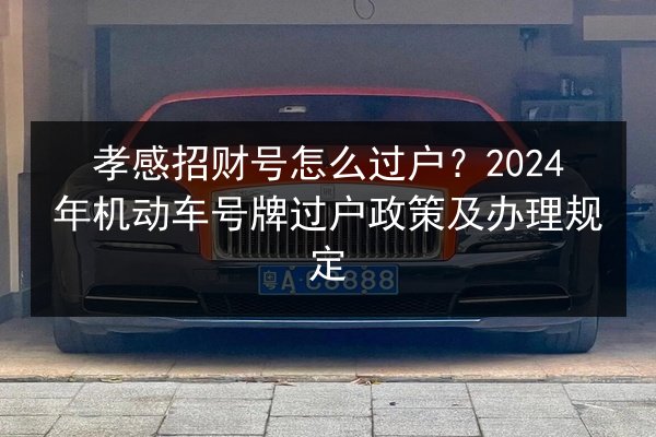孝感招财号怎么过户？2024年机动车号牌过户政策及办理规定